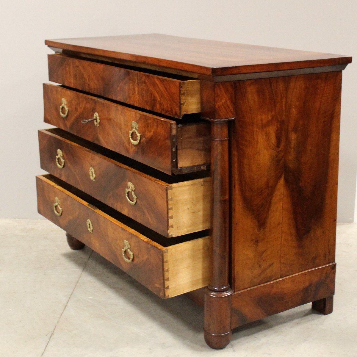 Antique Empire Chest Of Drawers In Walnut - 19th-photo-1