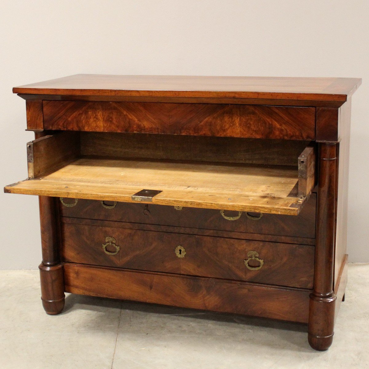 Antique Empire Chest Of Drawers In Walnut - 19th-photo-2