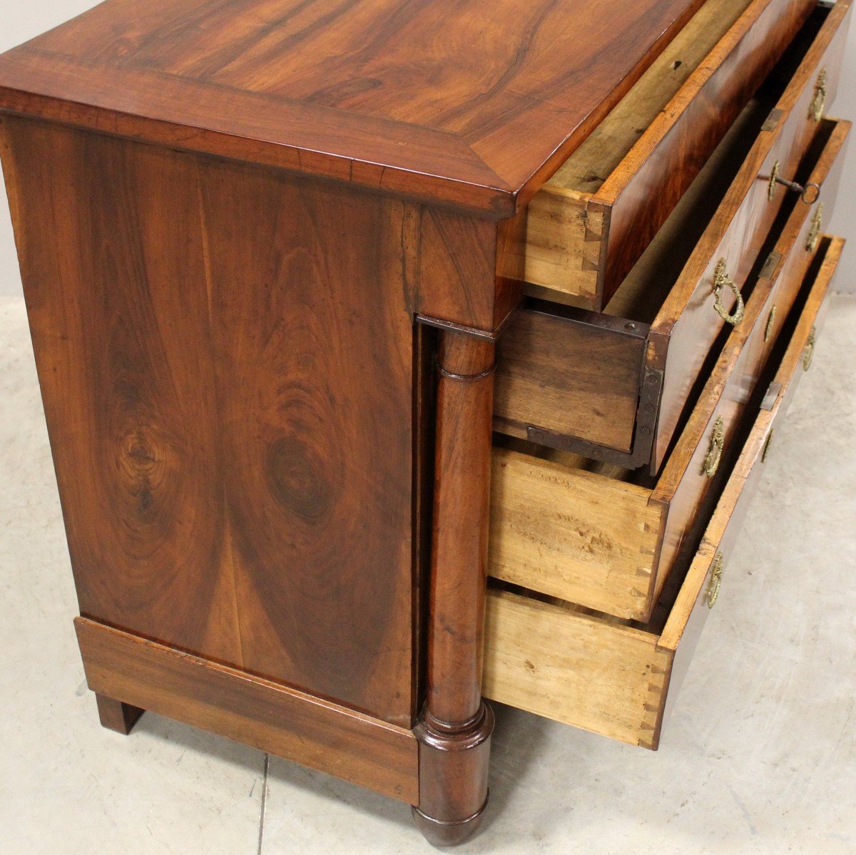 Antique Empire Chest Of Drawers In Walnut - 19th-photo-5