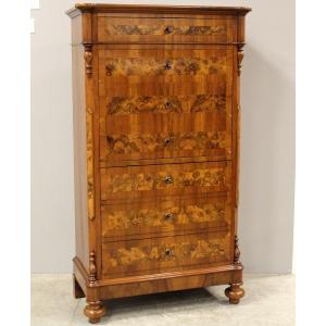 Antique Louis Philippe Secretaire In Walnut - Italy 19th