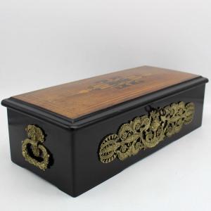 Antique Napoleon III Box In Marquetry - 19th