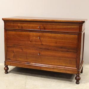 Antique Charles X Chest Of Drawers In Walnut - Italy 19th