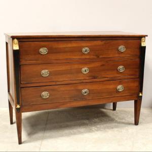 Antique Directoire Chest Of Drawers In Walnut - Italy 18th