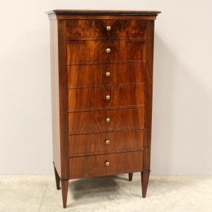 Antique Weekly Chest Of Drawers In Walnut - Italy 19th