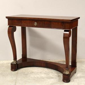 Antique Charles X Console In Walnut - Italy 19th