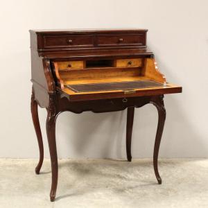 Antique Napoleon III Table Writing Slope Desk In Mahogany - 19th