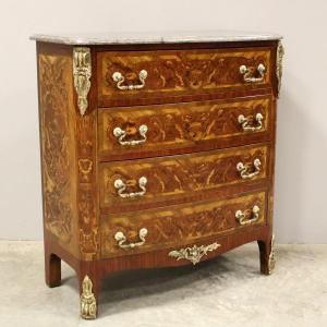 Antique Napoleon III Chest Of Drawers Marquetry - 19th