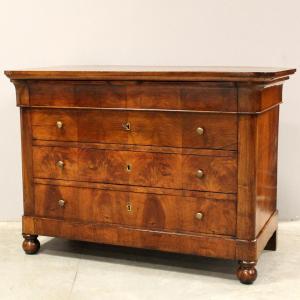 Antique Louis Philippe Chest Of Drawers In Walnut - Italy 19th