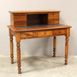 Antique Louis Philippe Table Writing Desk In Walnut - 19th