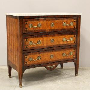 Antique Louis XVI Chest Of Drawers Marquetry - 18th