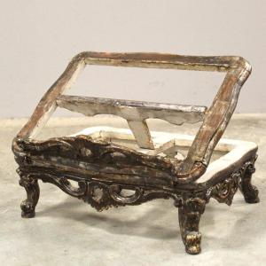Ancien Lutrin de table Pupitre de livre d'époque Louis XV en bois laqué - Italie 18ème