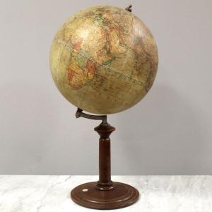 Antique Earth Terrestrial Globe World Map With Compass "dietrich Reimers" Berlin 1912