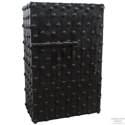 Antique Studded Safe Strongbox - Italy 18th Century 