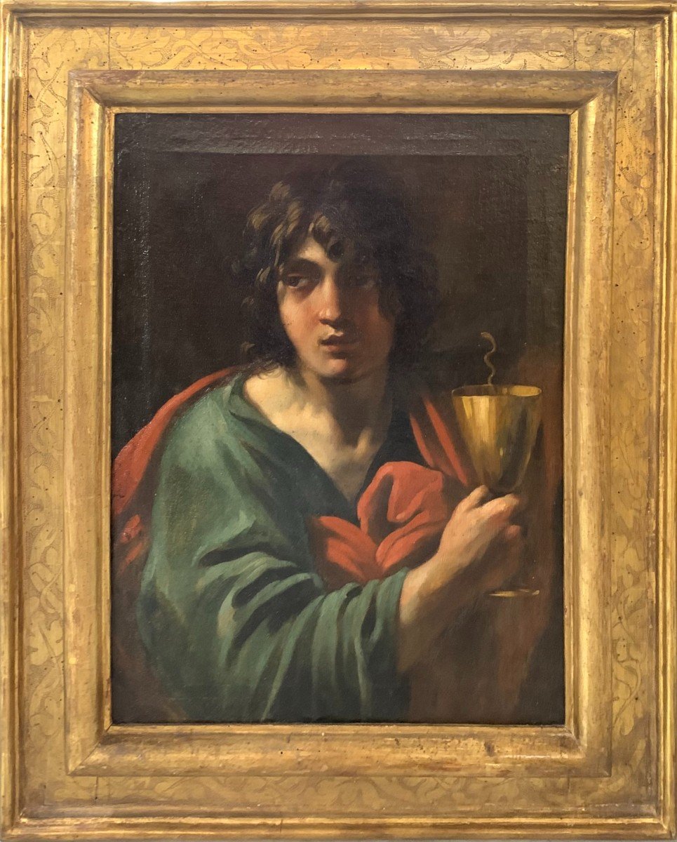 Saint Jean l'évangéliste - Peinture Sur Toile - Cercle de Simon Vouet