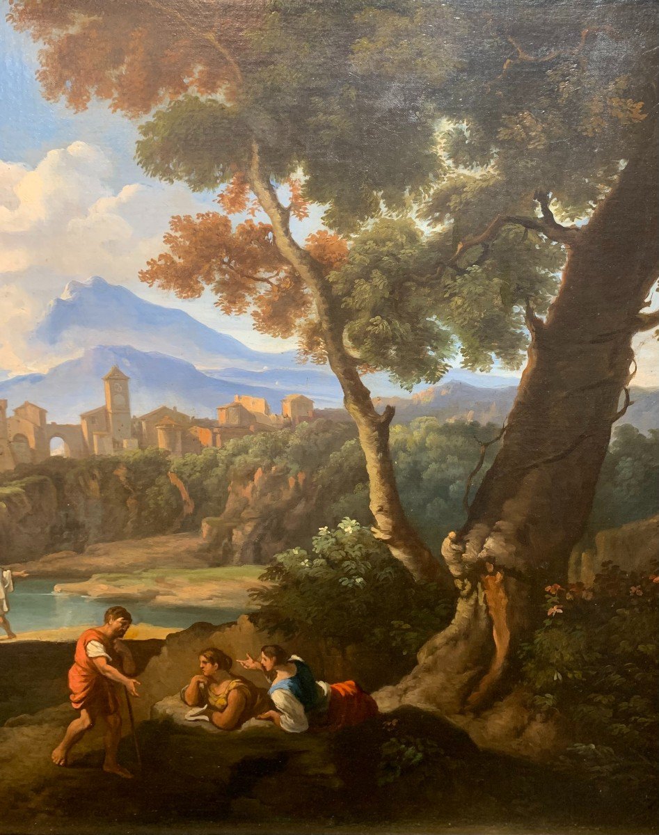 Landscape With Figures, Oil Painting On Canvas-photo-3