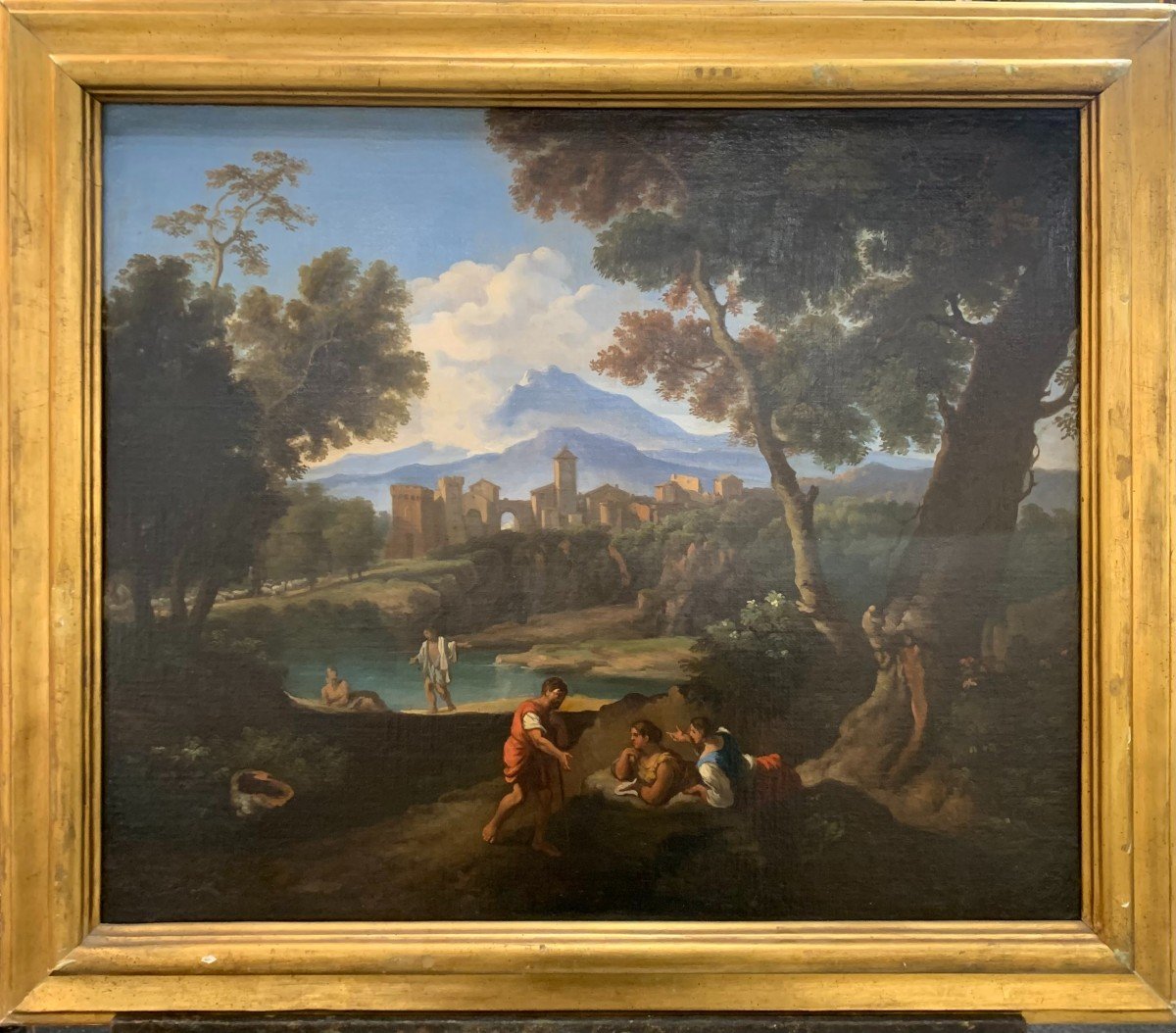 Landscape With Figures, Oil Painting On Canvas
