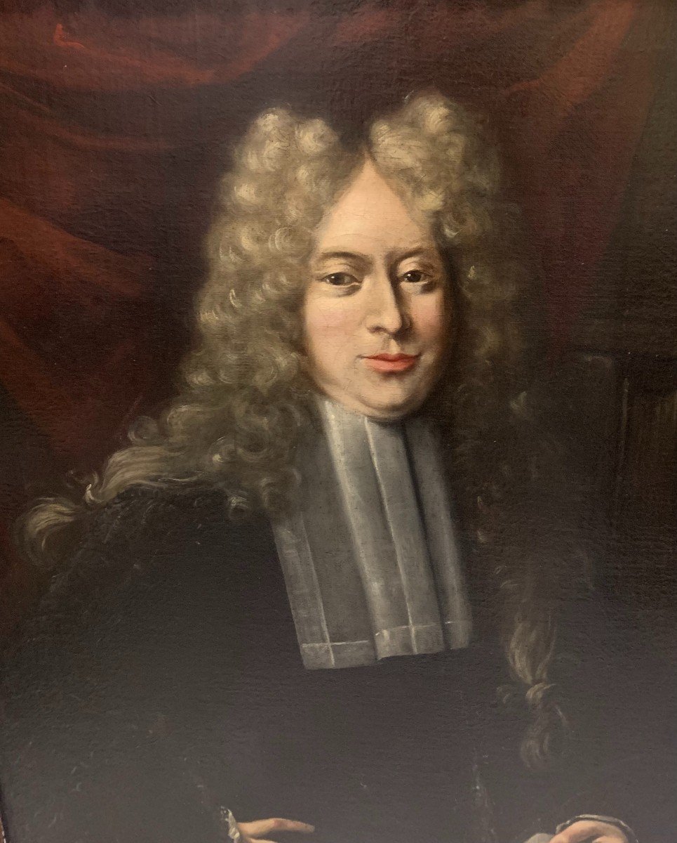 Portrait Of A Magistrate - Oil Painting On Canvas - 18th Century-photo-2
