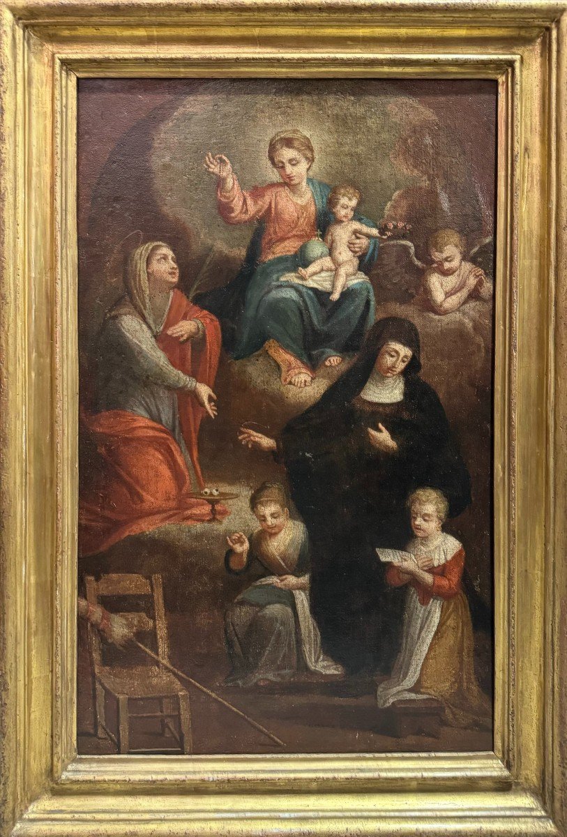 Madone En Gloire Avec Jésus, Ange Et Saintes - Antonio Beccadelli