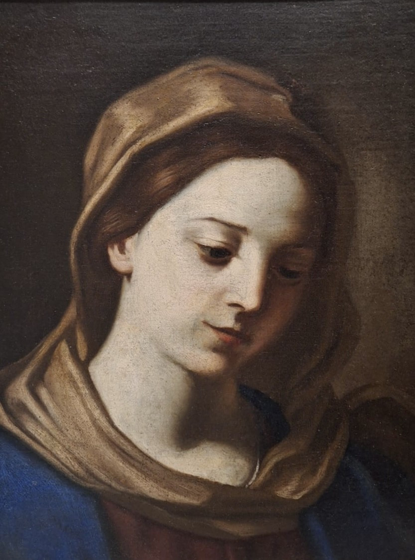 PEINTURE SUR TOILE "MADONE-VIERGE MARIE" - 17EME SIECLE.-photo-4