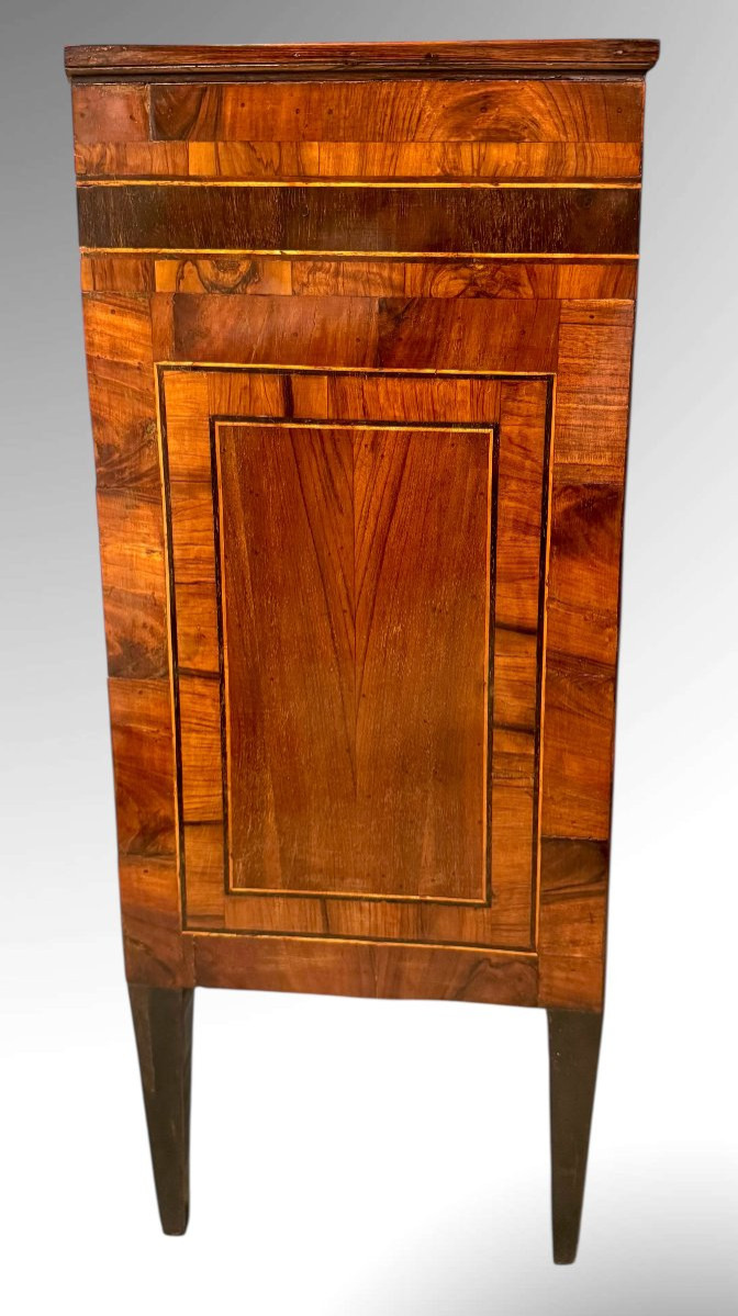 Louis XVI Period Inlaid Walnut Bedside Table-photo-2