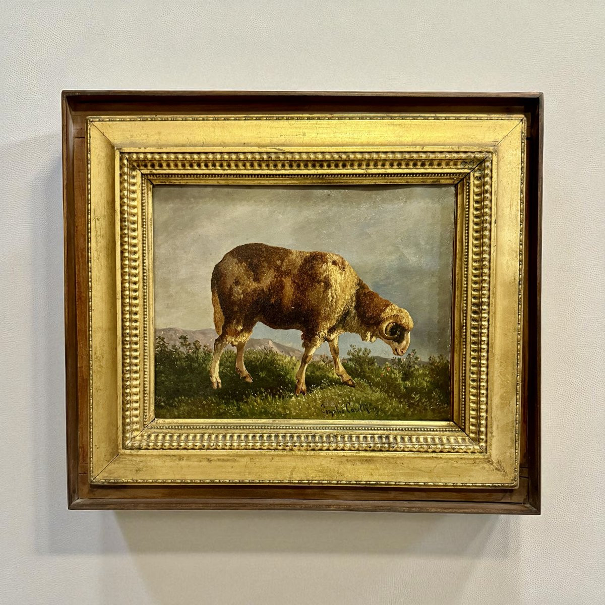 Consalvo Carelli “goat Grazing” Painting On Canvas-photo-3