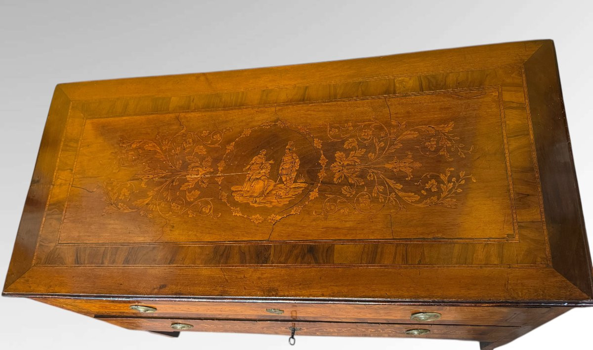 Antique Louis XVI Inlaid Chest Of Drawers-photo-3