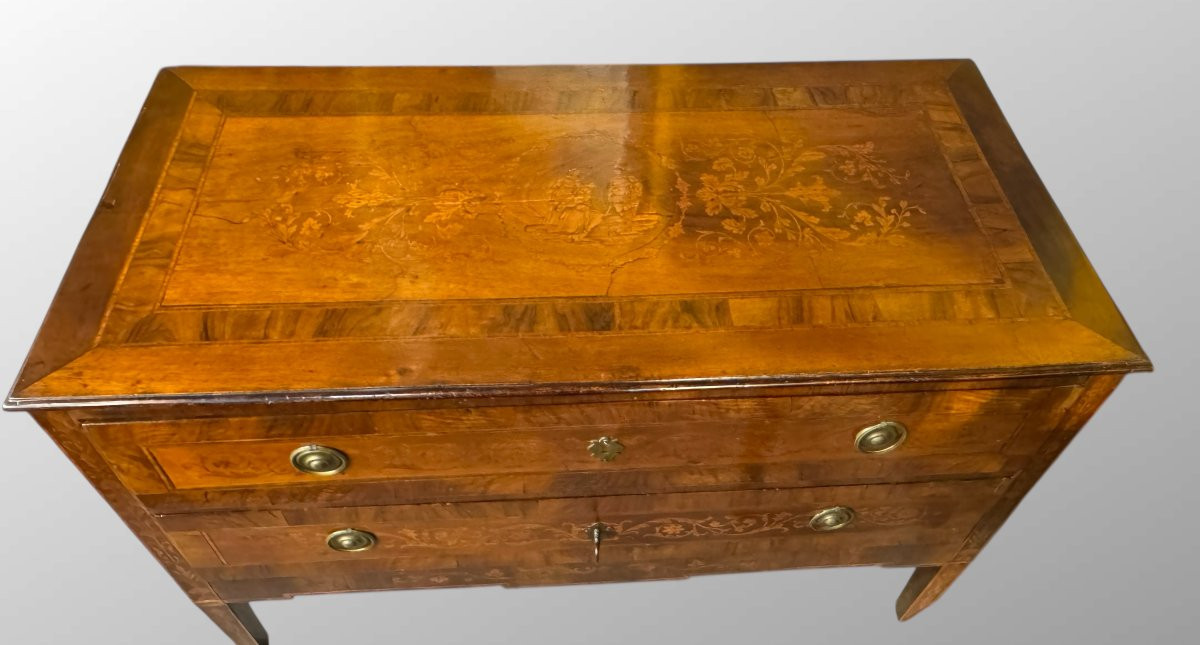 Antique Louis XVI Inlaid Chest Of Drawers-photo-2