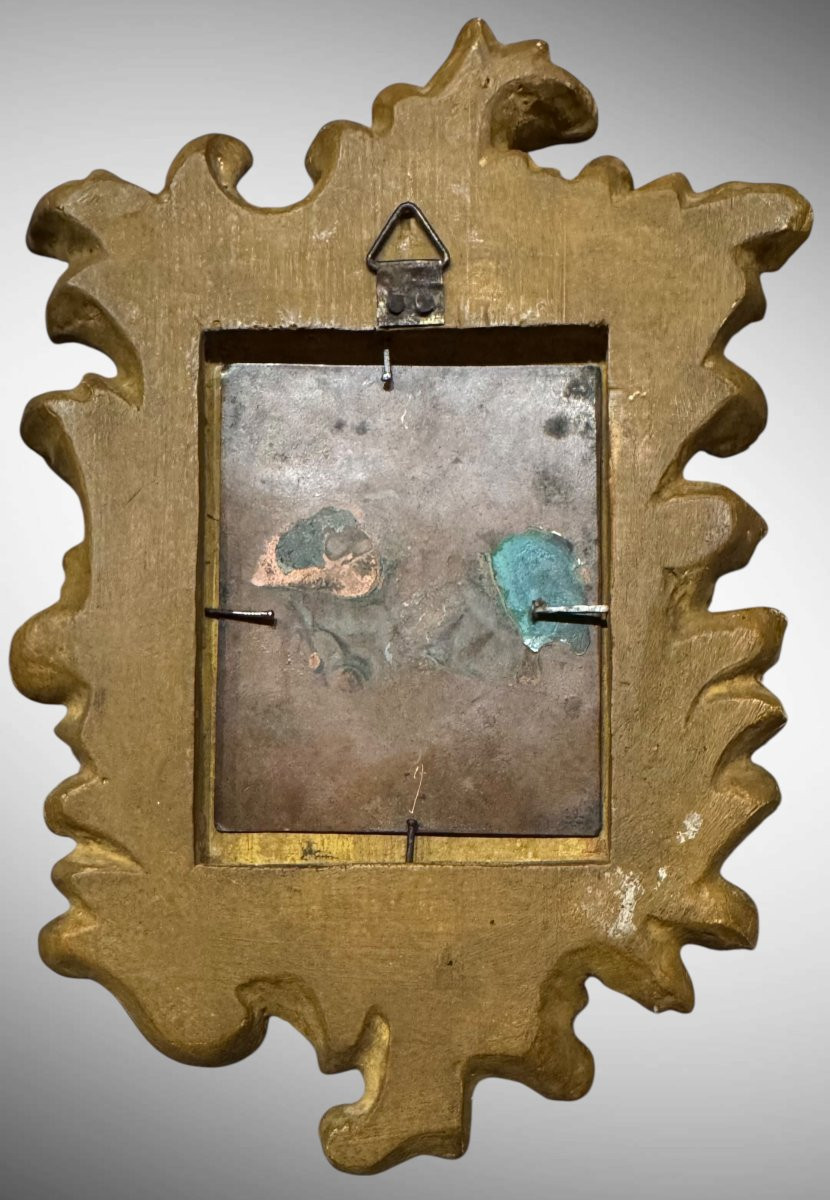 Nativité – Adoration de l'Enfant, peinte sur cuivre-photo-4