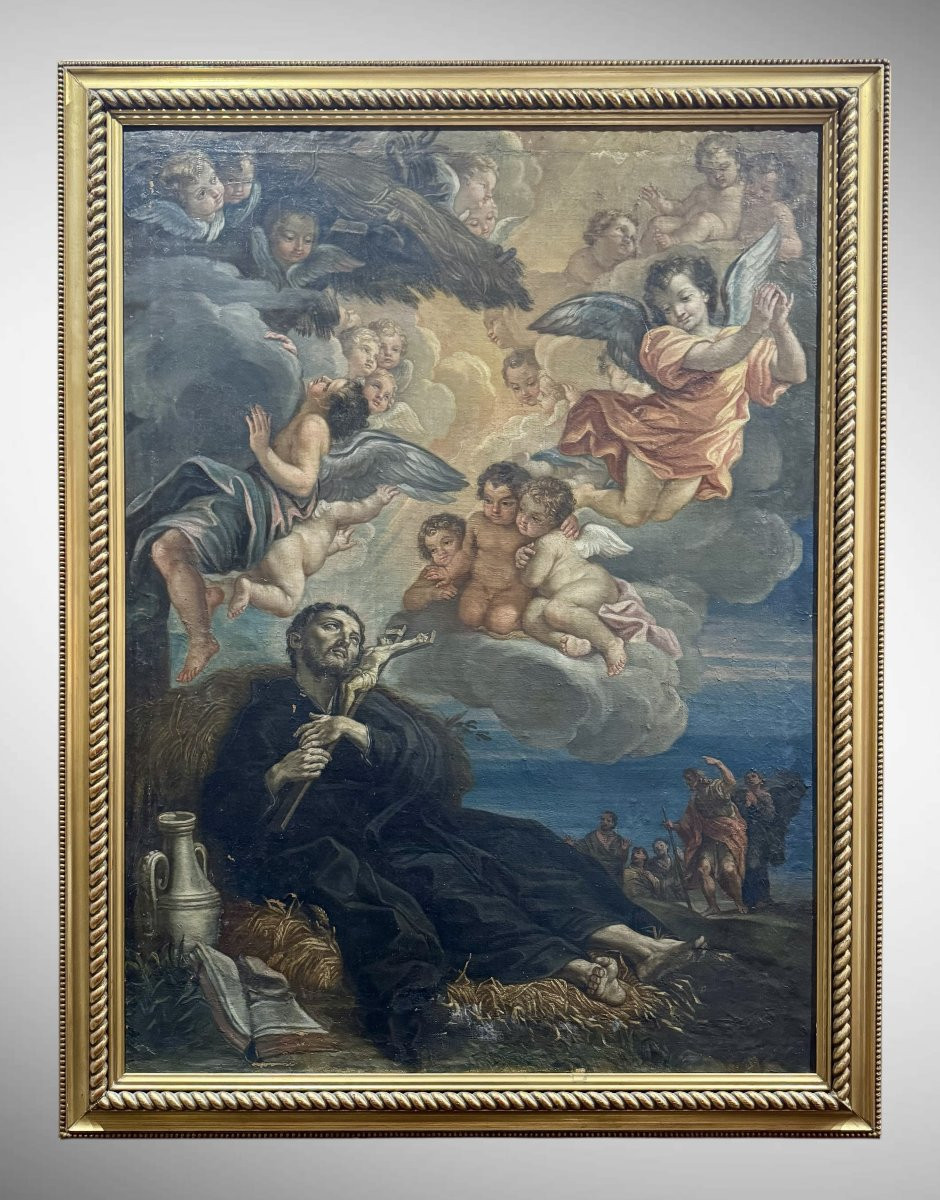 SAINT FRANÇOIS XAVIER - PEINTURE SUR TOILE, XVIIe siècle-photo-4