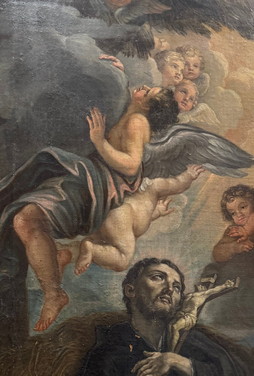 SAINT FRANÇOIS XAVIER - PEINTURE SUR TOILE, XVIIe siècle-photo-2