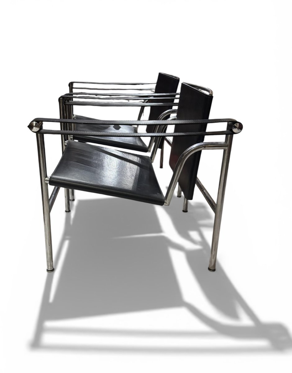 Pair Of Le Corbusier Lc1 Basculant Chairs – Vintage Modernist Design-photo-4