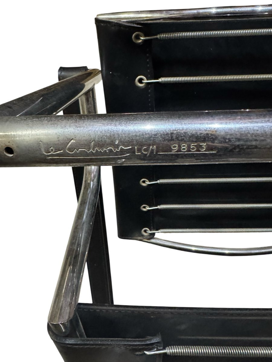 Pair Of Le Corbusier Lc1 Basculant Chairs – Vintage Modernist Design-photo-4