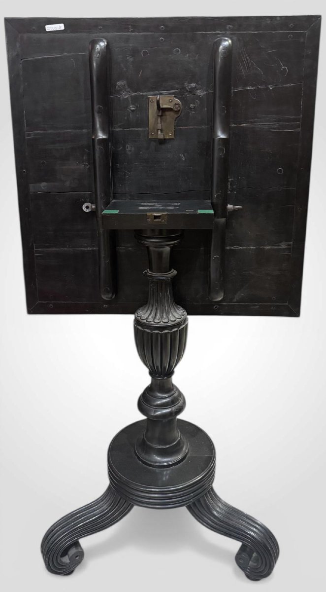 Antique Square Inlaid Coffee Table – 19th Century Regency Style-photo-3