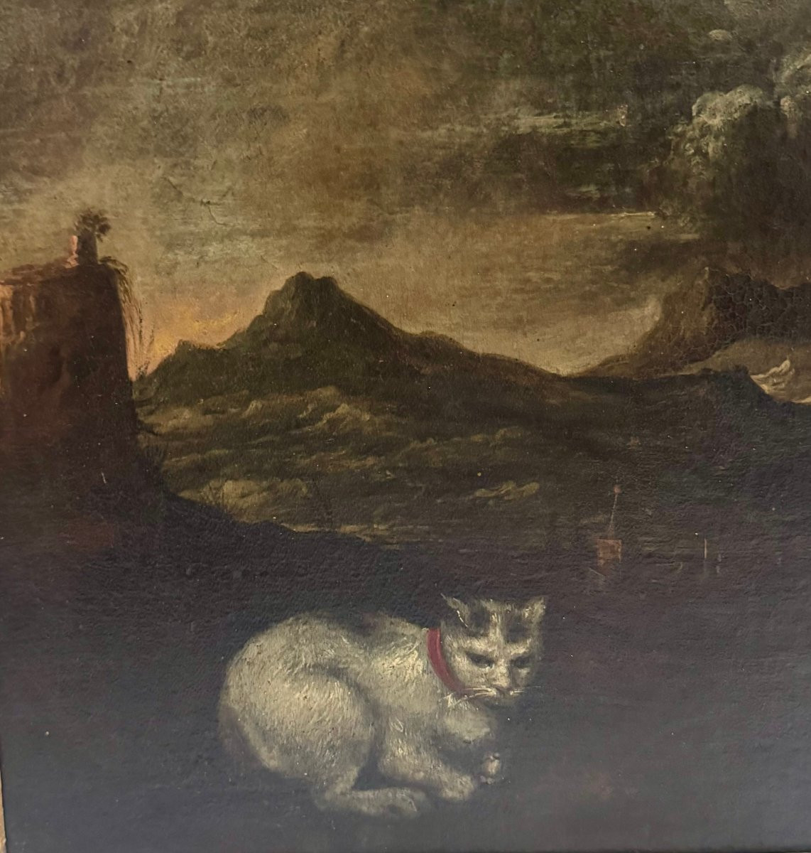 Pendant Of Ancient Oil Paintings On Canvas “allegorical/mythological Scenes”-photo-4