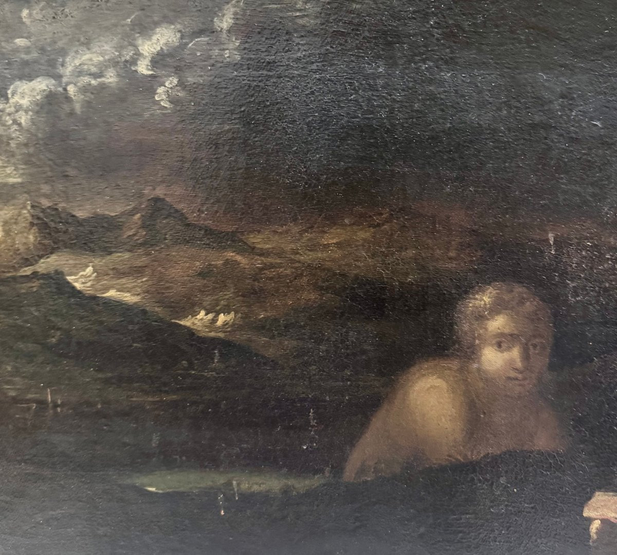 Pendant Of Ancient Oil Paintings On Canvas “allegorical/mythological Scenes”-photo-6