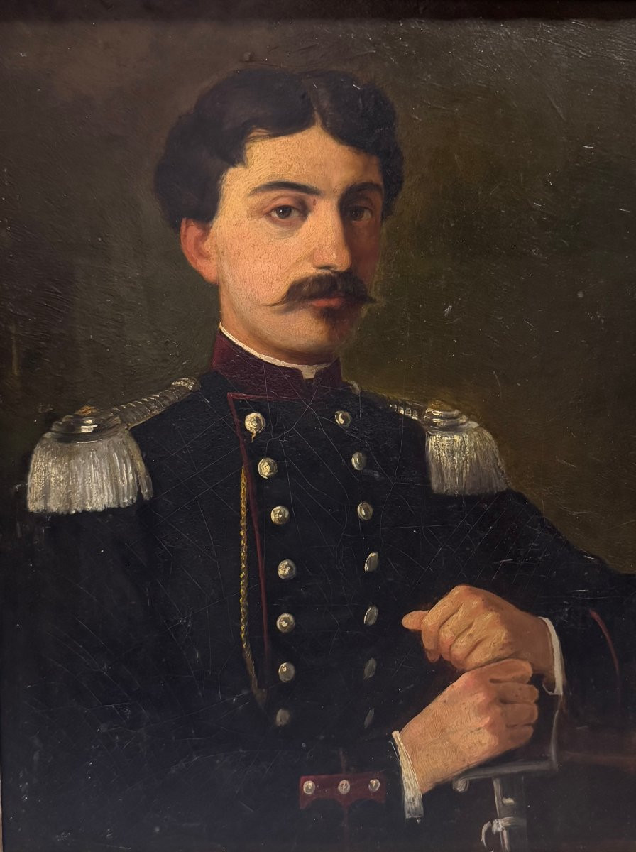 Portrait Of An Officer – 19th-century Lombard School – Painting-photo-2