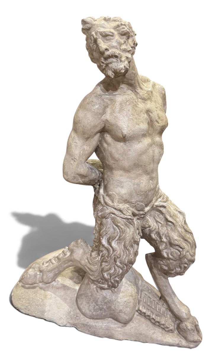 Statue en plâtre d'un Faune ou d'un Satyre – Usine "Civica Casa di Lavoro" à Padoue, Prof. Broc-photo-2