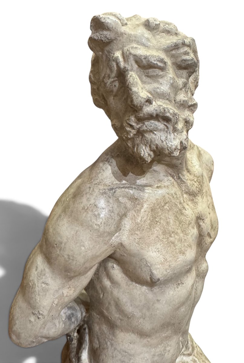 Statue en plâtre d'un Faune ou d'un Satyre – Usine "Civica Casa di Lavoro" à Padoue, Prof. Broc-photo-3