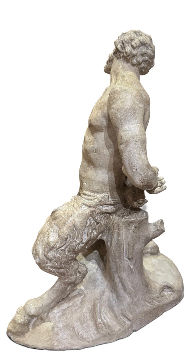 Statue en plâtre d'un Faune ou d'un Satyre – Usine "Civica Casa di Lavoro" à Padoue, Prof. Broc-photo-2