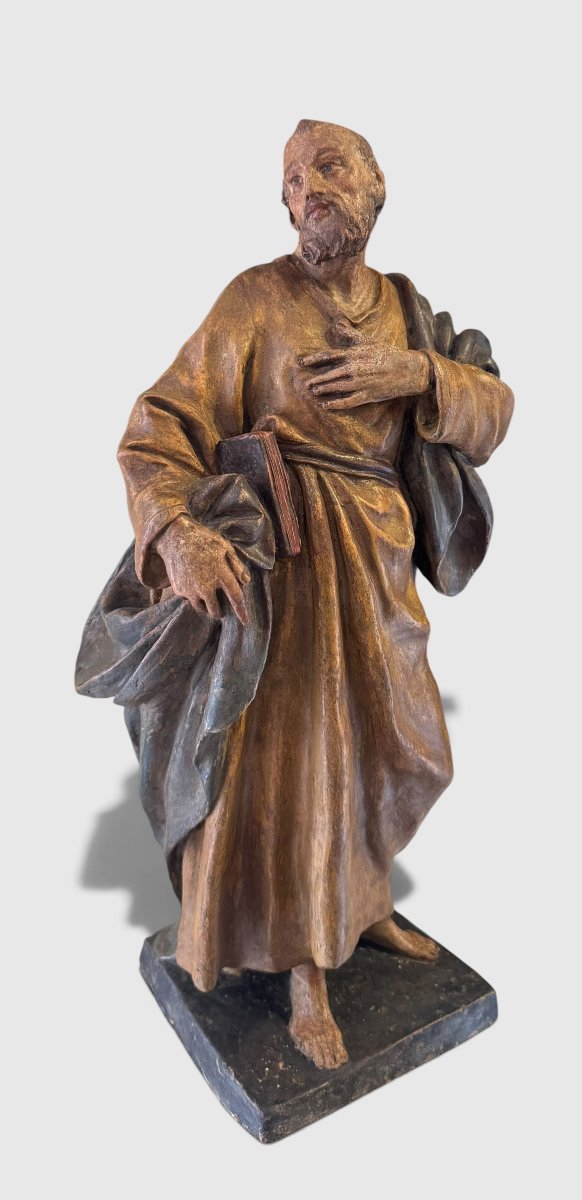 Saint Joseph - Ancienne sculpture en terre cuite polychrome du XVIIIe siècle