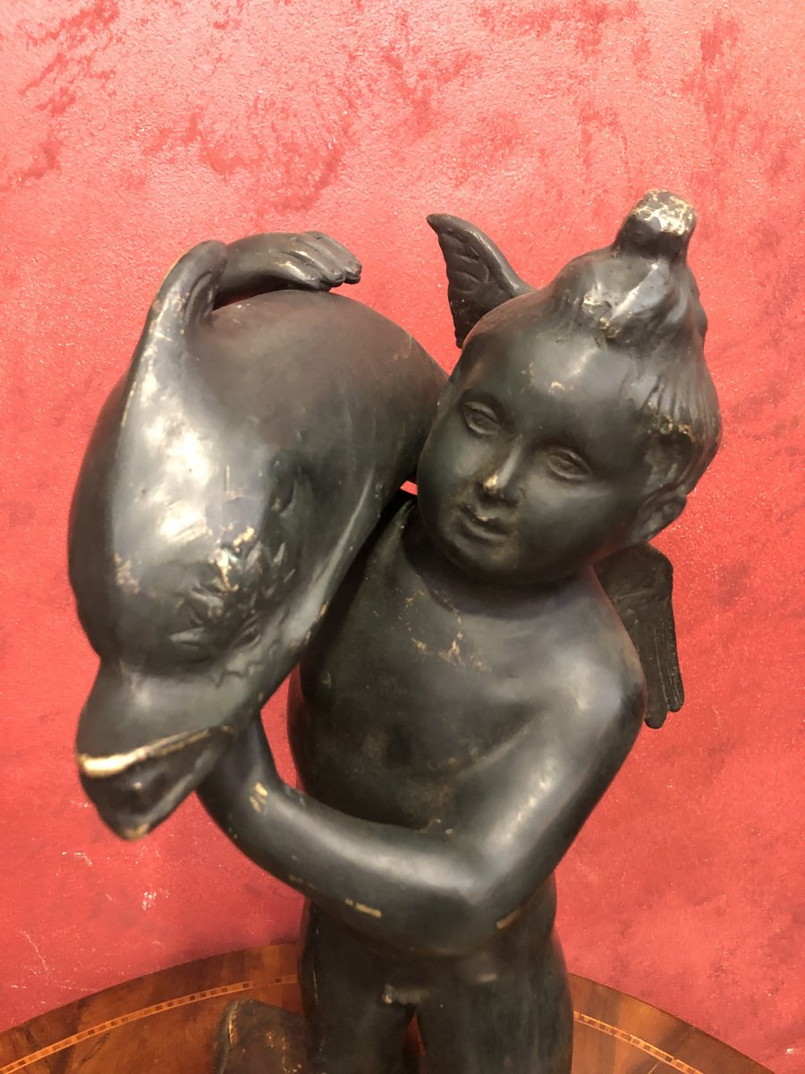 Pair Of Children In Bronze-photo-1