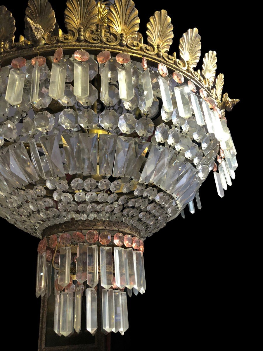 9-light Crystal And Bronze Balloon Chandelier-photo-4