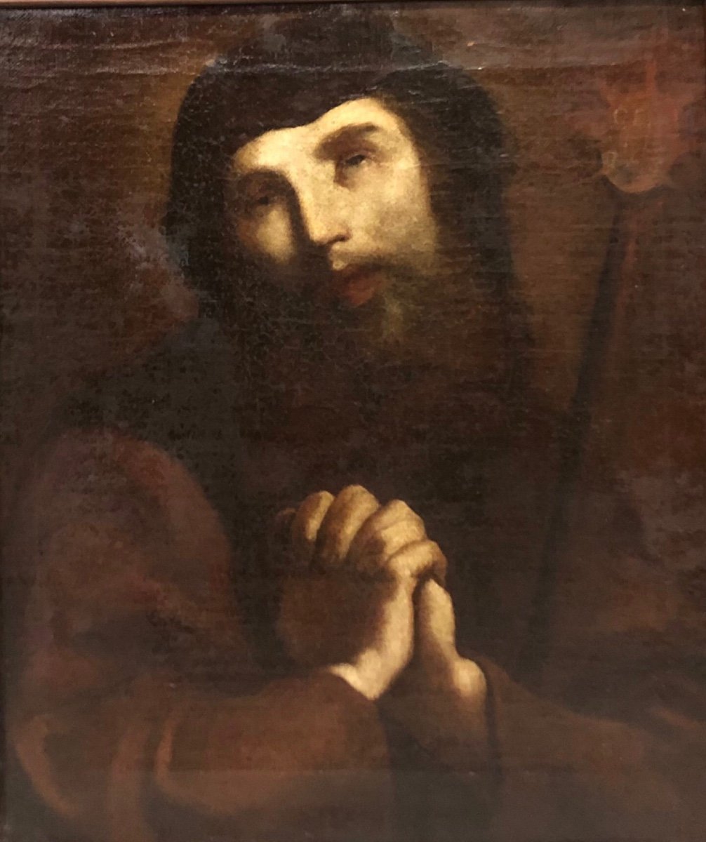 San Francesco Di Paola Oil On Canvas - Atelier Giuseppe Maria Crespi
