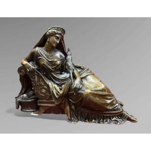 Penelope, Bronze Sculpture Jean Jacques Feuchere - France 19th Century