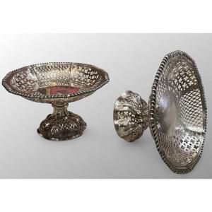 Pair Of Perforated Silver Backsup - English Manufacture