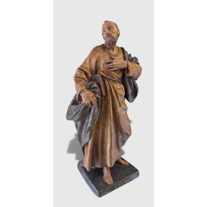St. Joseph - 18th-century Ancient Polychrome Terracotta Sculpture