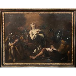 Martyrdom Of Saint Catherine Of Alexandria - Painting On Canvas From The 17th Century