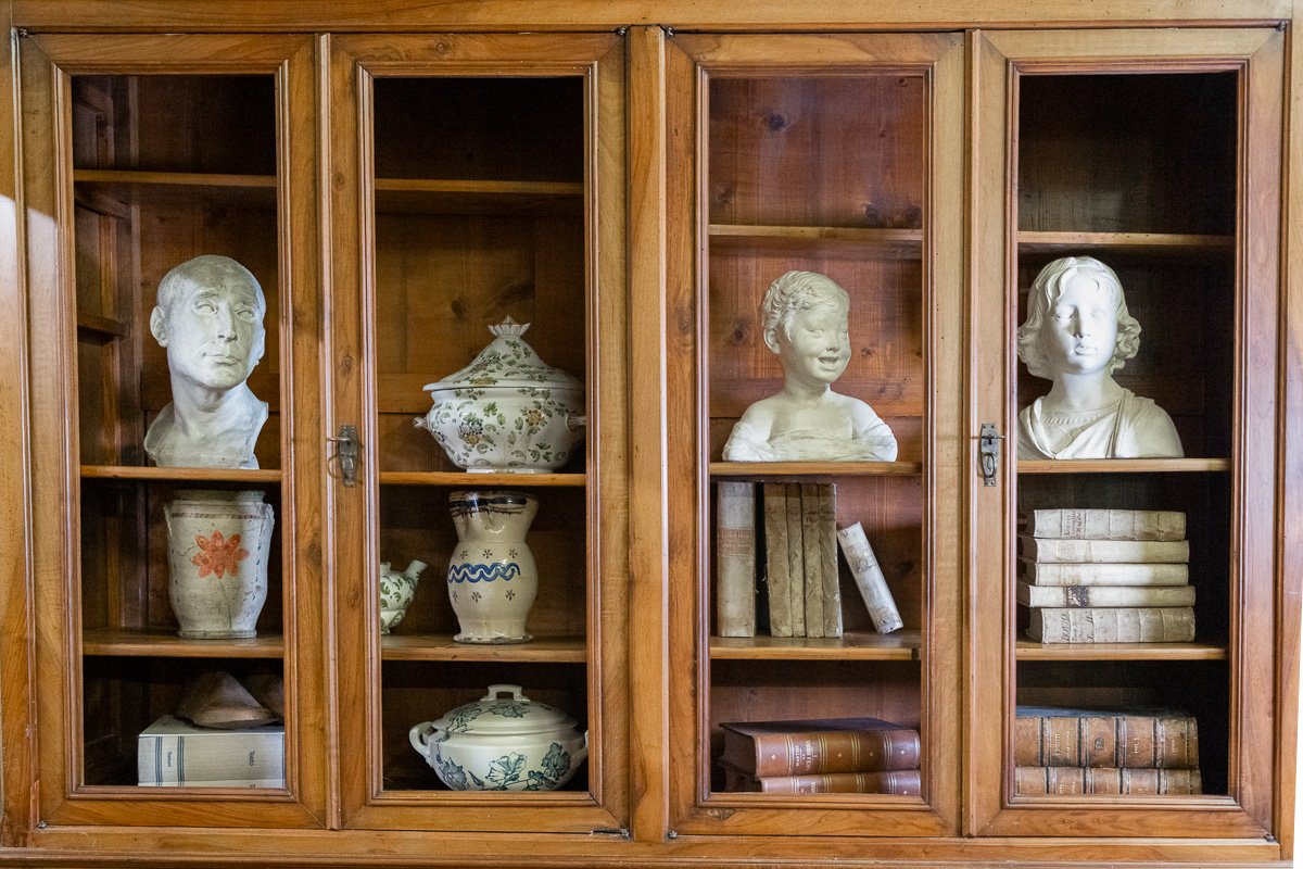 Double-body Bookcase In Walnut With A Light Patina, Eight Doors – Tuscany, Late 1800s-photo-3