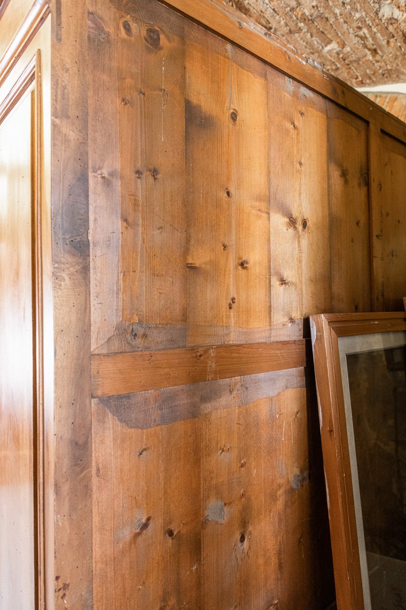 Double-body Bookcase In Walnut With A Light Patina, Eight Doors – Tuscany, Late 1800s-photo-2