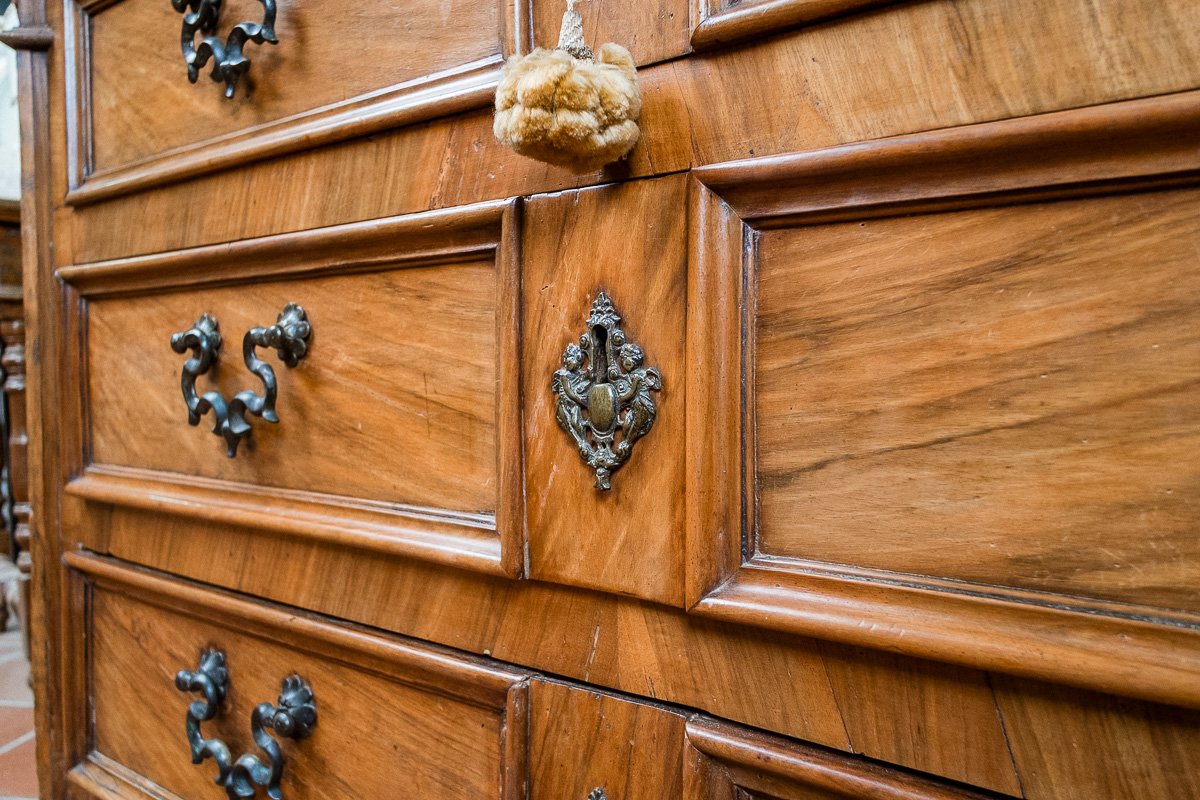 Important Walnut Chest Of Drawers, Tuscany, Mid-17th Century-photo-2